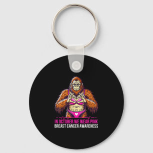 Bigfoot-Brustkrebs-Bewusstseinsmonat Sasquatch Schlüsselanhänger