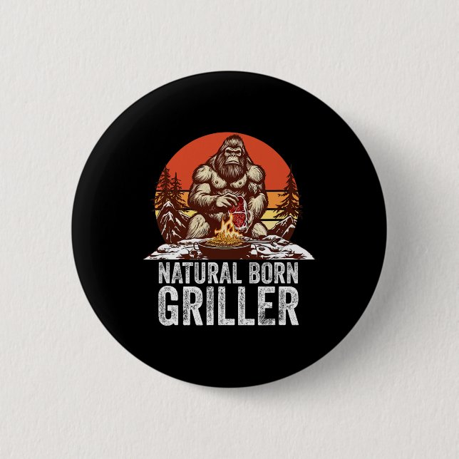 Bigfoot Byrbeque Button (Vorderseite)