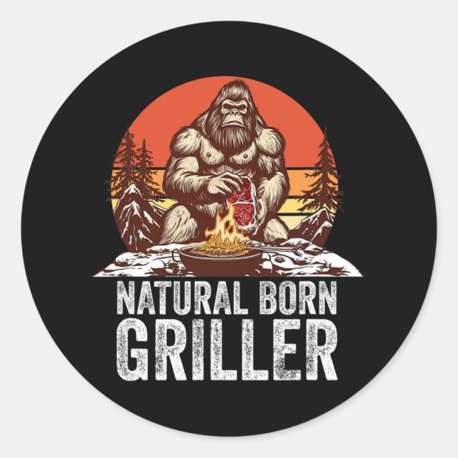 Bigfoot Byrbeque Runder Aufkleber (Vorderseite)
