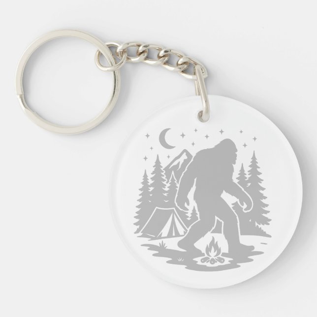 Bigfoot-Camping-Acryl-Schlüsselanhänger Schlüsselanhänger (Vorderseite)