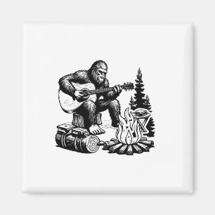 Bigfoot Camping Smore Rock Bigfoot spielt Gitarre Magnet