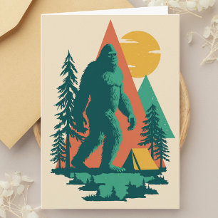 BigFoot Camping Wald Berge Lustiger Geburtstag Karte