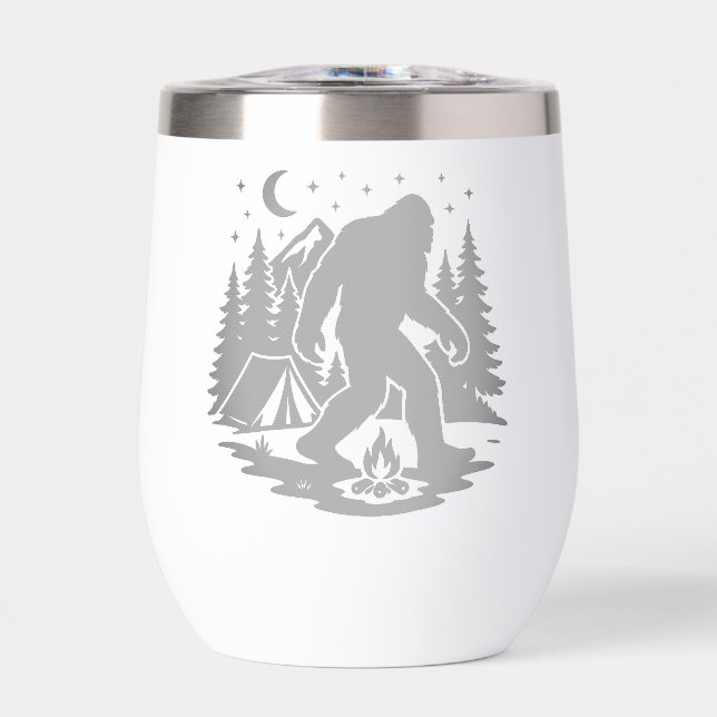 Bigfoot Camping Wine Tumbler (Vorderseite)