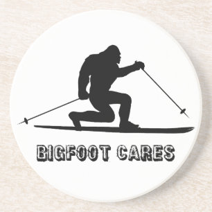 Bigfoot Cares Telemark Skifahren Getränkeuntersetzer