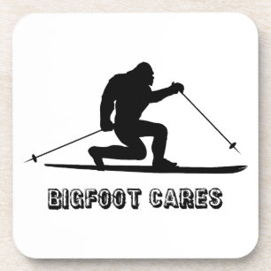 Bigfoot Cares Telemark Skifahren Getränkeuntersetzer