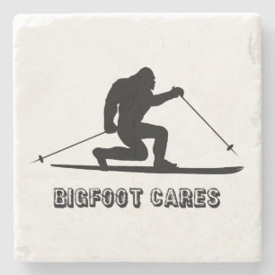 Bigfoot Cares Telemark Skifahren Steinuntersetzer