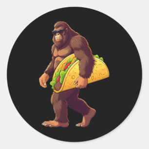 Bigfoot Carry Taco Funny Taco Lover Boys Men Sa Runder Aufkleber
