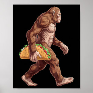 Bigfoot Carry Tacry Funny Cinco De Mayo Boys Men Poster