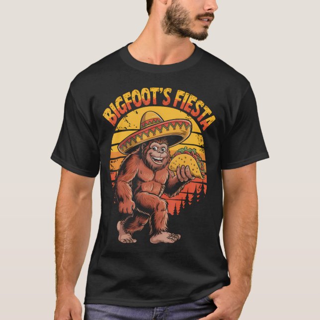 Bigfoot Carrying Taco Funny Cinco De Mayo Boys T-Shirt (Vorderseite)
