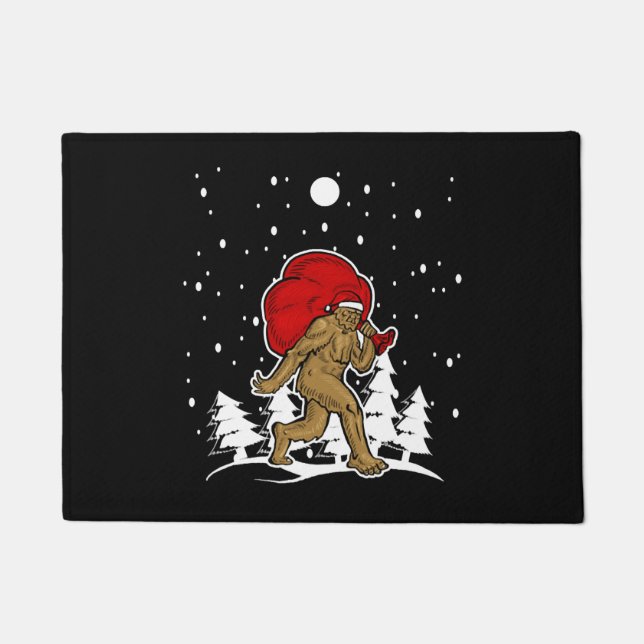 Bigfoot Christmas Shirt Holiday Party Yeti Tshirt Fußmatte (Vorderseite)