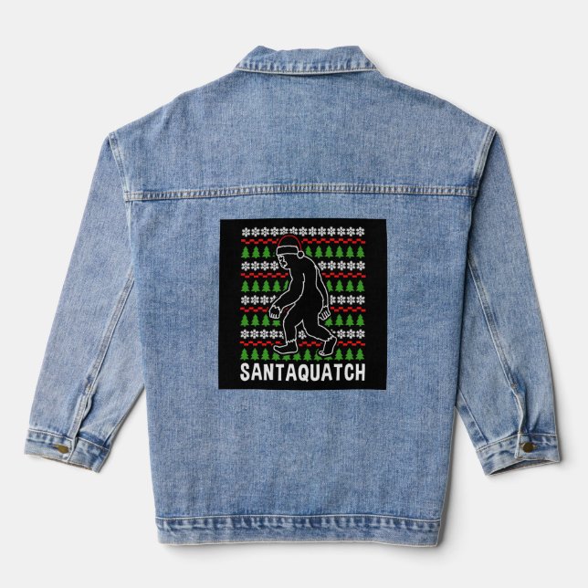 Bigfoot Christmas Shirt Jeansjacke (Rückseite)