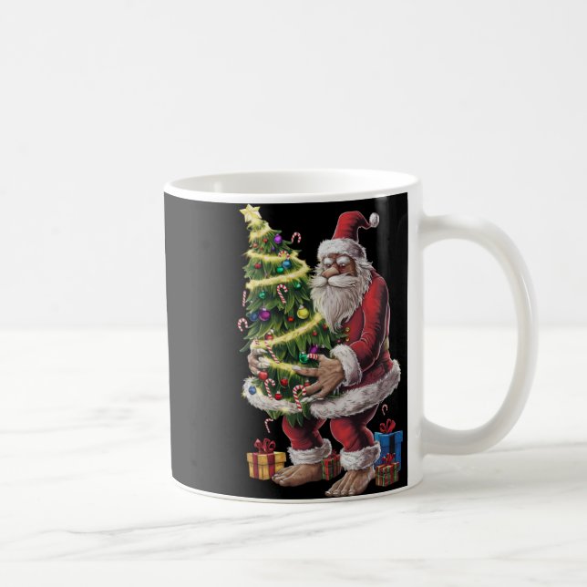 Bigfoot Christmas Tree Lights Xmas Sasquatch Lover Kaffeetasse (Rechts)