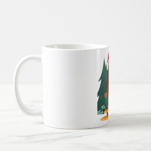 Bigfoot Christmas Tree Santa Hat (2) Kaffeetasse (Links)