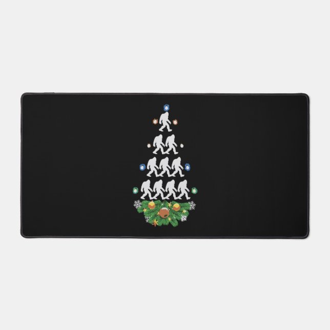 Bigfoot Christmas Tree Sasquatch Santa Lovely Schreibtischunterlage (Vorderseite)