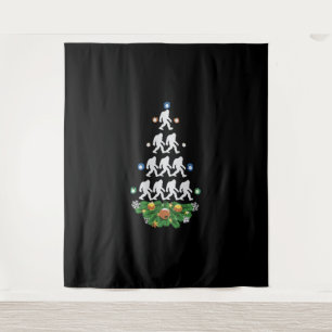 Bigfoot Christmas Tree Sasquatch Santa Lovely Wandteppich