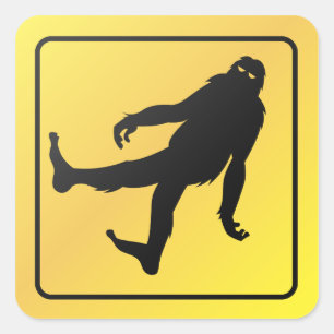 Bigfoot Crossing Quadratischer Aufkleber