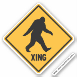Bigfoot Crossing Sasquach Road Xing Silhouette Aufkleber