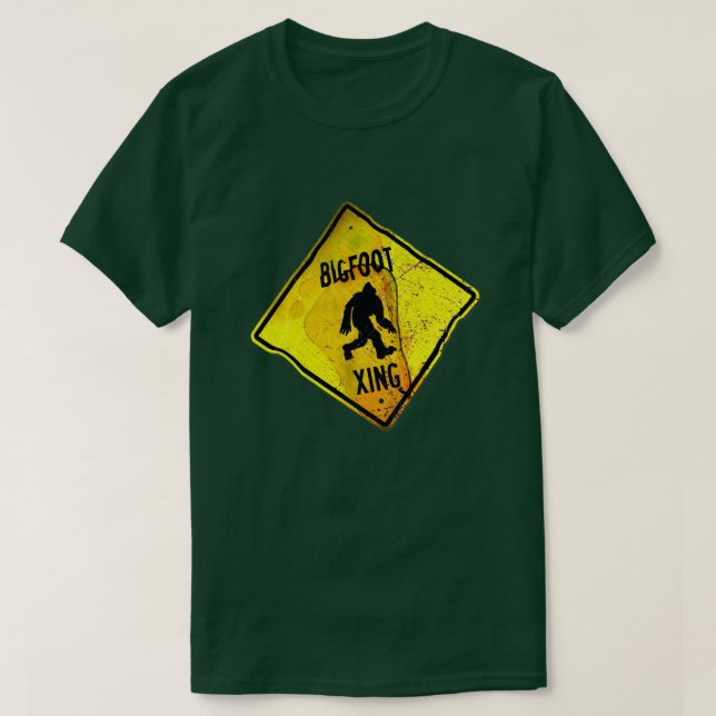 Bigfoot Crossing Sign T - Shirt (Design vorne)