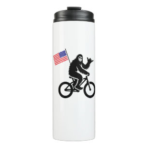 Bigfoot Cycling American Flag Thermosbecher