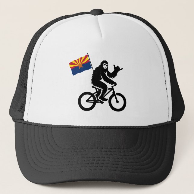 Bigfoot Cycling Arizona Flag Truckerkappe (Vorderseite)