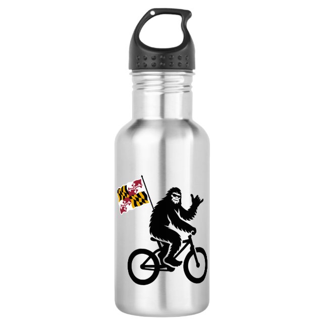 Bigfoot Cycling Maryland Flag Edelstahlflasche (Vorderseite)