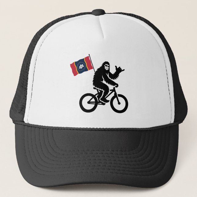 Bigfoot Cycling Mississippi Flag Truckerkappe (Vorderseite)