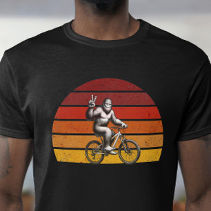 Bigfoot Cycling Retro Sonnenuntergang Silhouette f T-Shirt