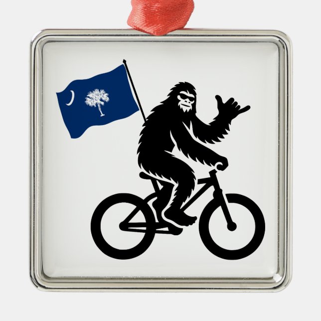 Bigfoot Cycling South Carolina Flag Ornament Aus Metall (Vorne)