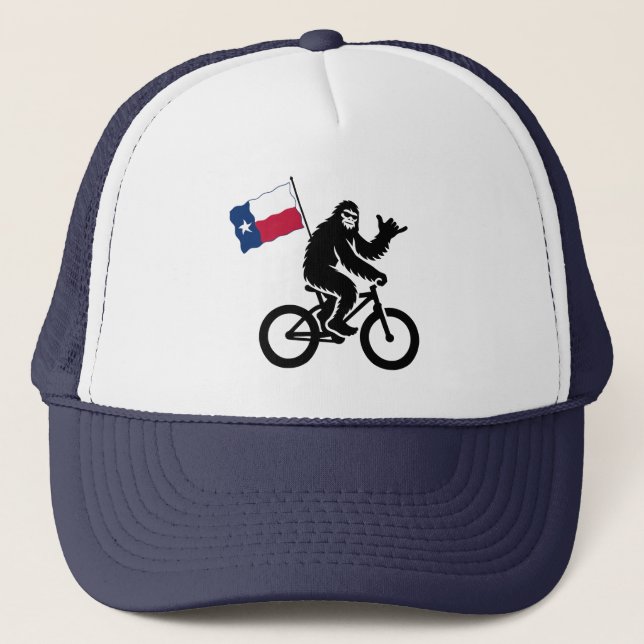 Bigfoot Cycling Texas Flag Truckerkappe (Vorderseite)