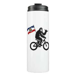 Bigfoot Cycling Utah Flag Thermosbecher
