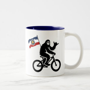 Bigfoot Cycling Utah Flag Zweifarbige Tasse