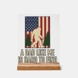 Bigfoot Dad Vintage American Flag Shirt Design_1 Acrylschild