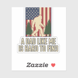 Bigfoot Dad Vintage American Flag Shirt Design_1 Aufkleber