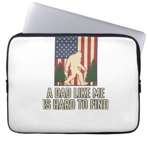 Bigfoot Dad Vintage American Flag Shirt Design_1 Laptopschutzhülle