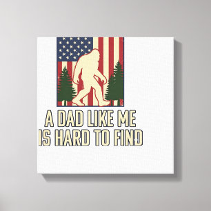 Bigfoot Dad Vintage American Flag Shirt Design_1 Leinwanddruck