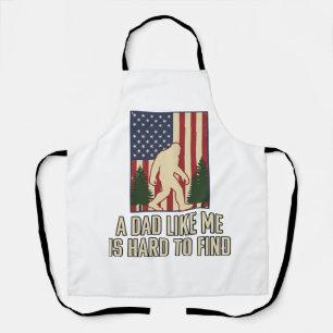 Bigfoot Dad Vintage American Flag Shirt Design_1 Schürze