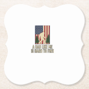 Bigfoot Dad Vintage American Flag Shirt Design_1 Untersetzer