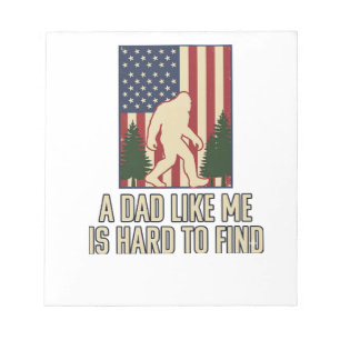 Bigfoot Dad Vintage Amerikanisches Flagge Shirt De Notizblock