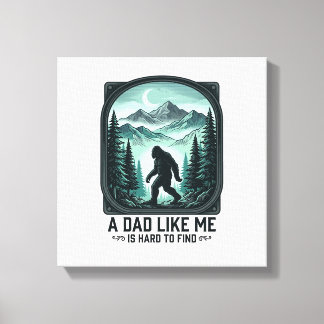 Bigfoot Dad Vintage Engraving Funny Father Shirt D Leinwanddruck