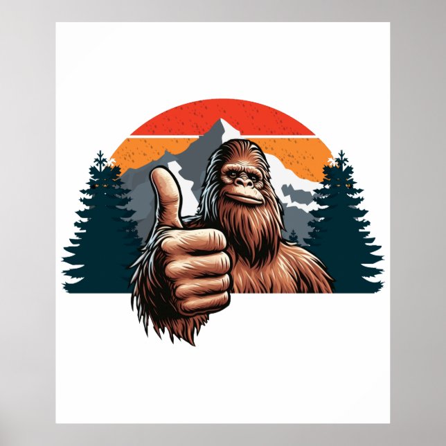Bigfoot Daumen hoch Poster (Vorne)