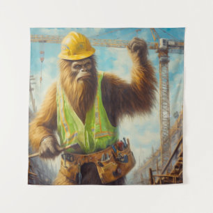 Bigfoot der Bauarbeiter Wandteppich