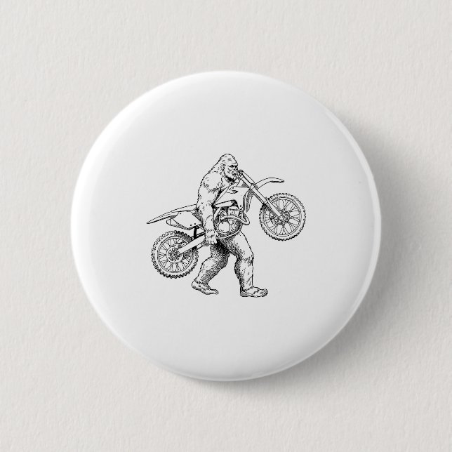 Bigfoot Dirt Bike Sasquatch Biker  Button (Vorderseite)