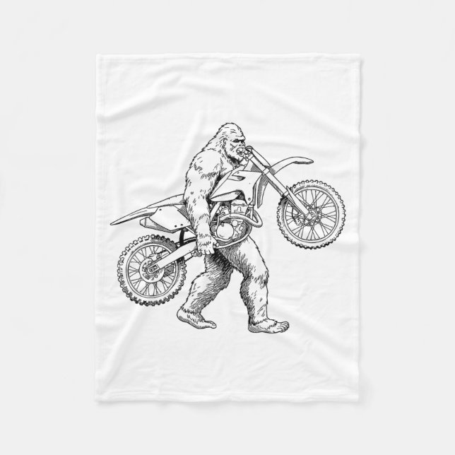 Bigfoot Dirt Bike Sasquatch Biker  Fleecedecke (Vorderseite)