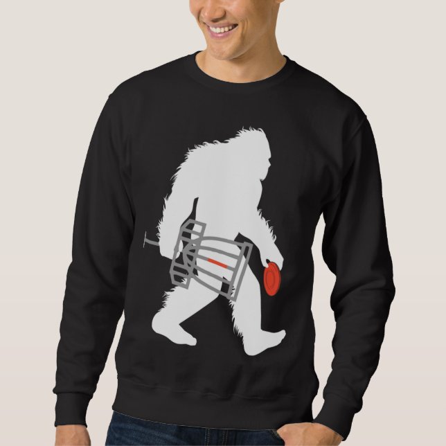 Bigfoot Disk Golf Cryptid Sasquatch Disk Golfer Sweatshirt (Vorderseite)