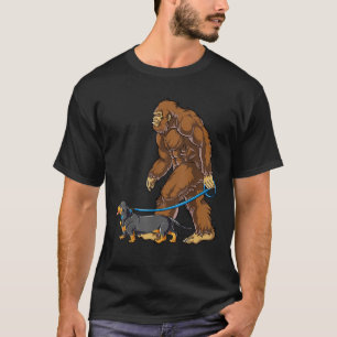 Bigfoot Dog Dackel Sasquatch Kinder Männer Frauen T-Shirt