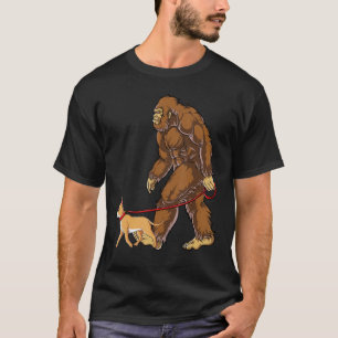 Bigfoot Dog Walk Chihuahua Funny Sasquatch Lovers T-Shirt