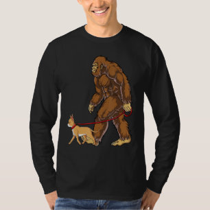 Bigfoot Dog Walk Chihuahua Funny Sasquatch Lovers T-Shirt