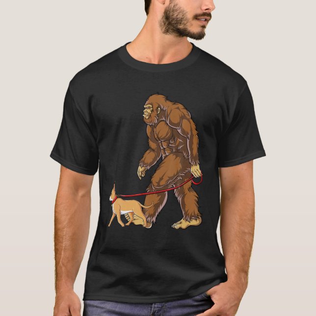 Bigfoot Dog Walk Chihuahua Men Women Sasquatch Lov T-Shirt (Vorderseite)