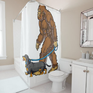 Bigfoot Dog Walk Dachshund T Sasquatch Kids Men W Duschvorhang