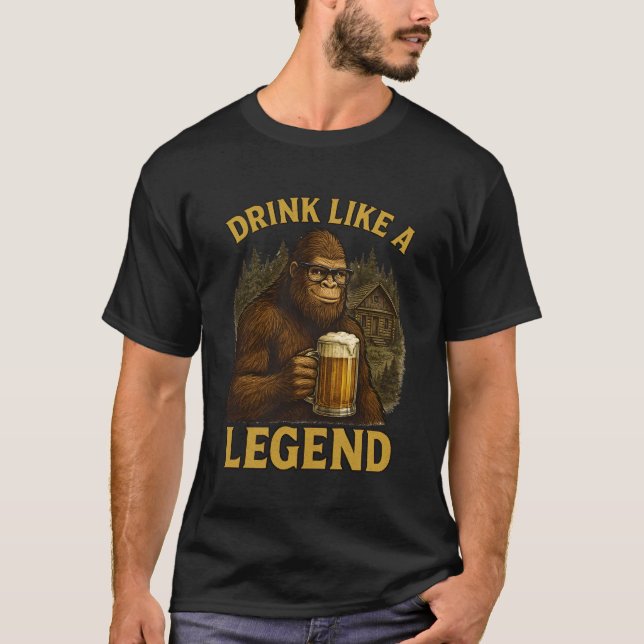 Bigfoot Drink wie ein legendärer T - Shirt für Män (Vorderseite)